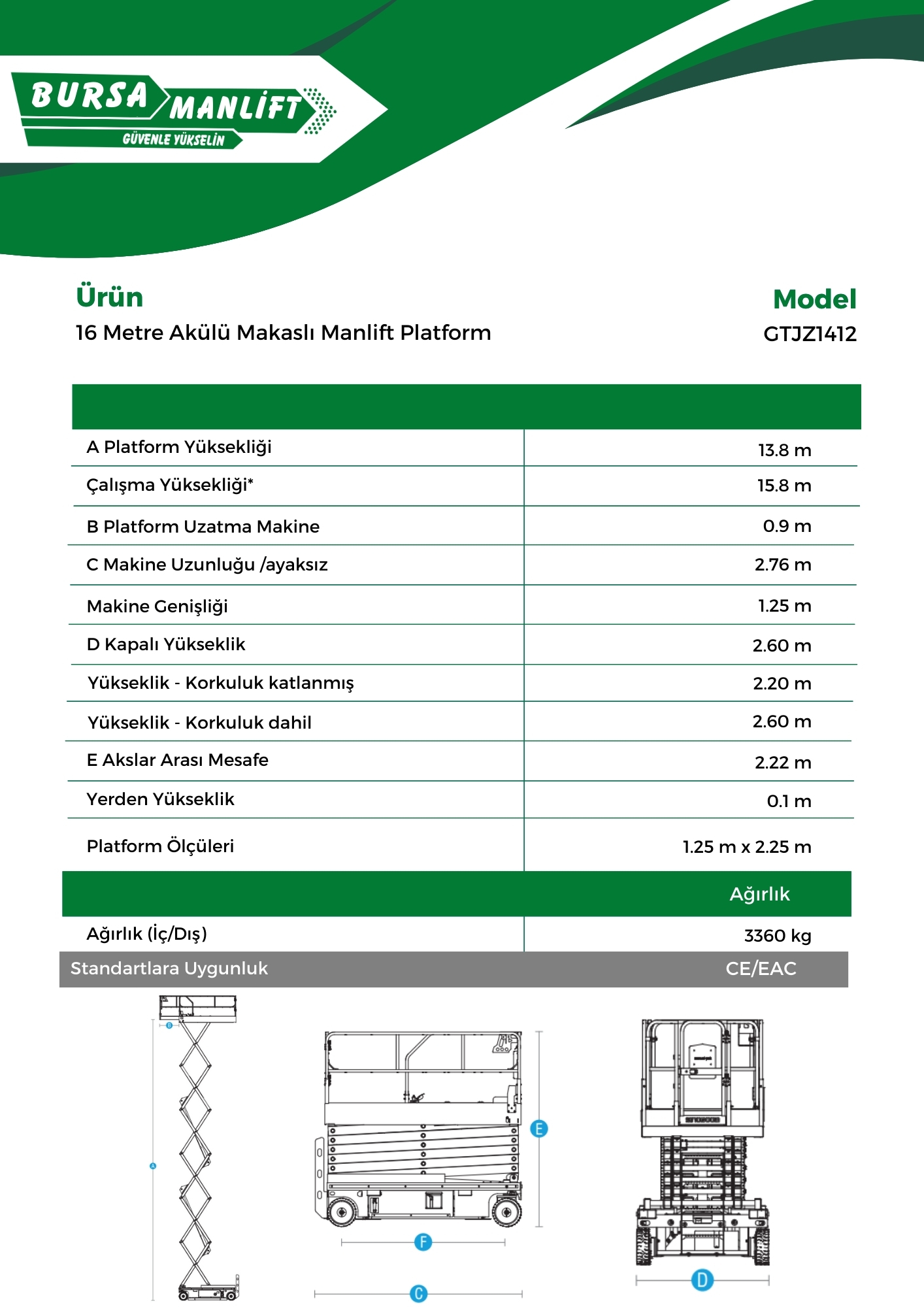 16 Metre Akülü Makaslı Manlift Platform (1)