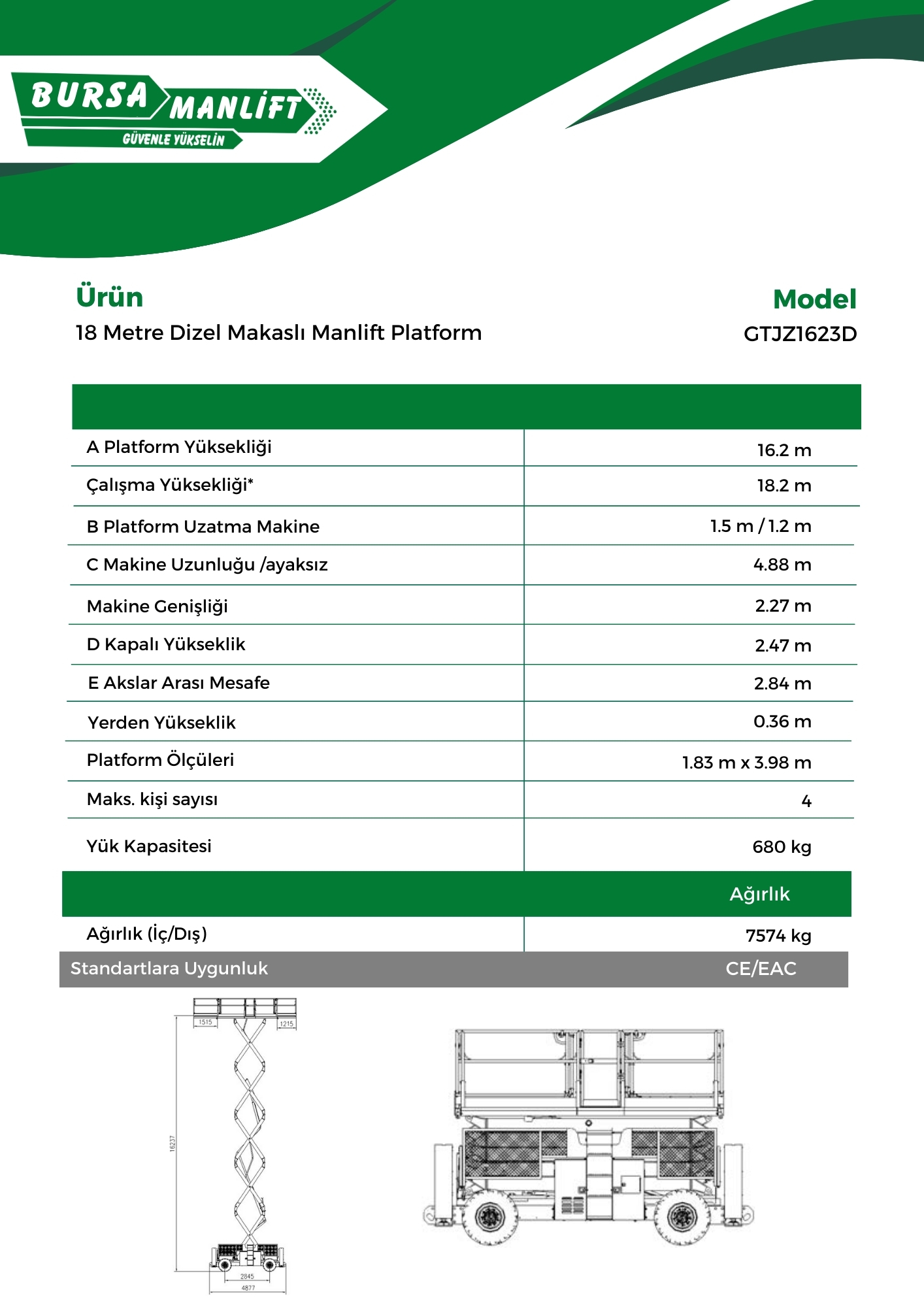 18 Metre Dizel Makaslı Manlift Platform (1)