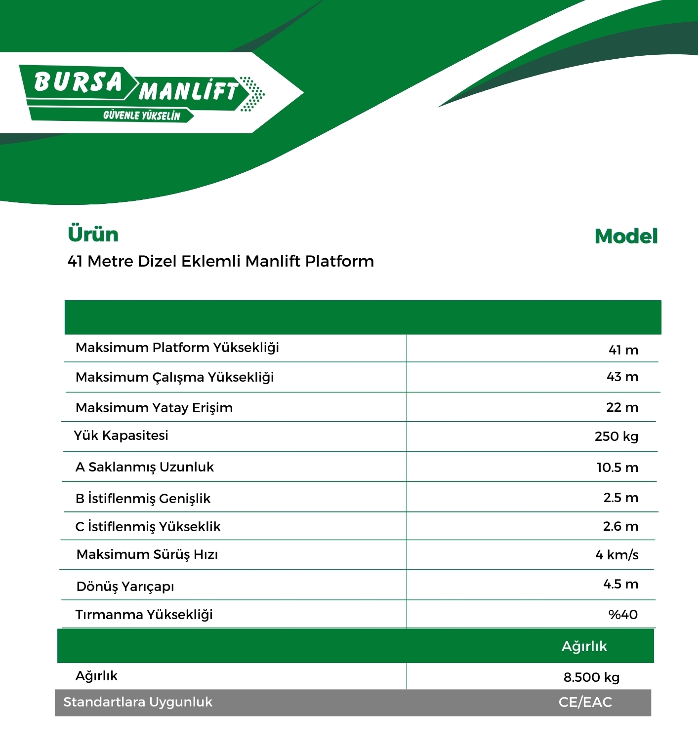 41 Metre Dizel Eklemli Manlift Platform (1)
