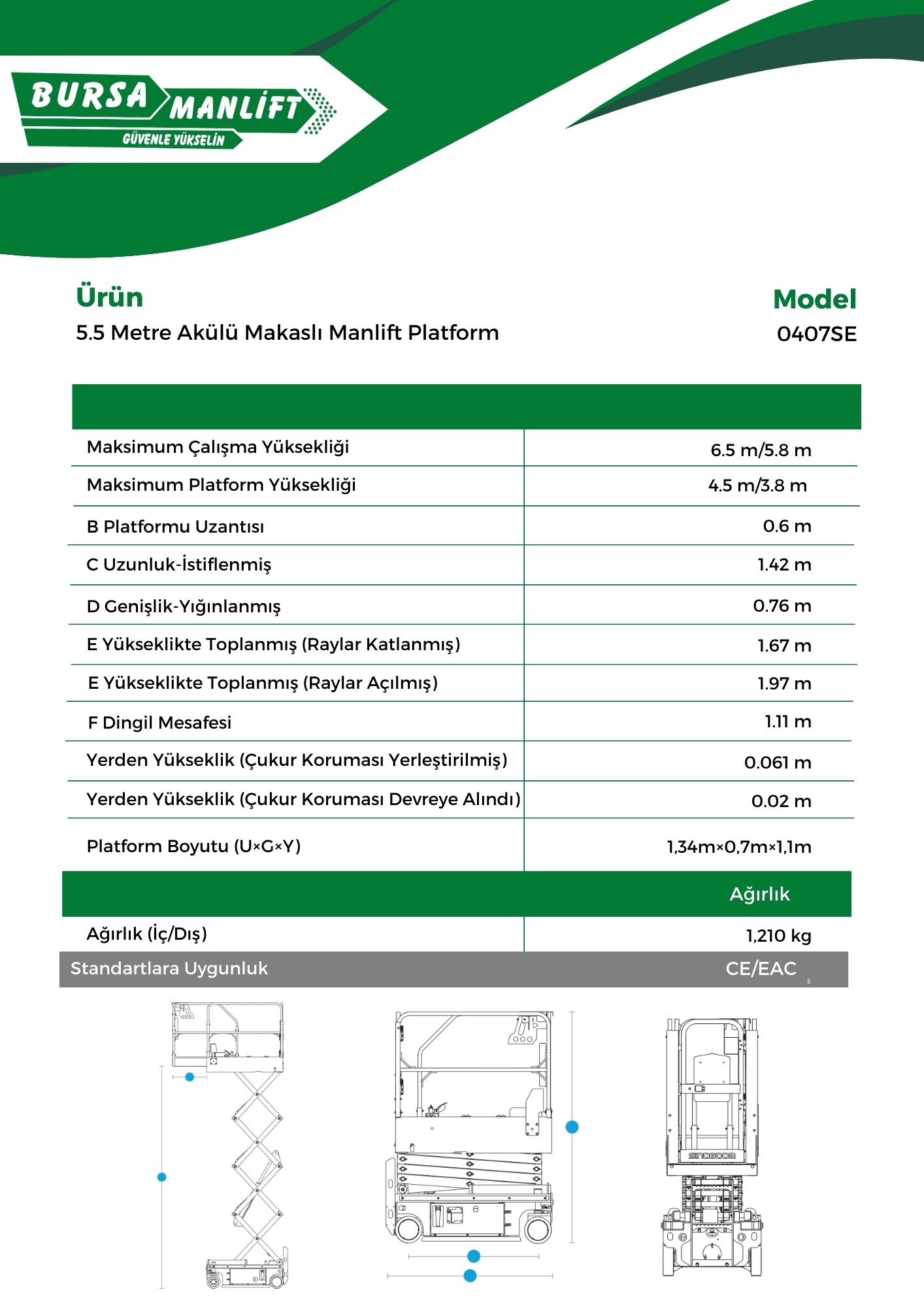 5.5 Metre Akülü Makaslı Manlift Platform (1)